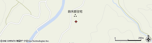 秋田県羽後町（雄勝郡）飯沢（先達沢）周辺の地図