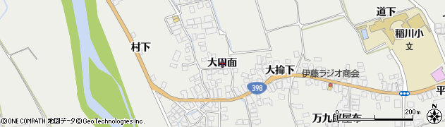 秋田県湯沢市川連町大田面周辺の地図