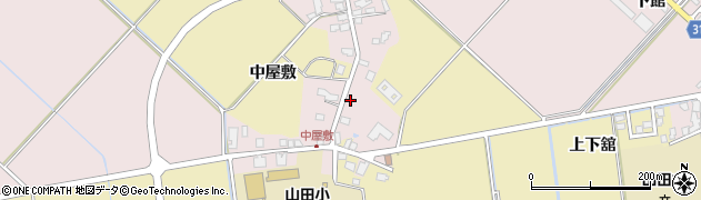 秋田県湯沢市山田（中屋敷）周辺の地図