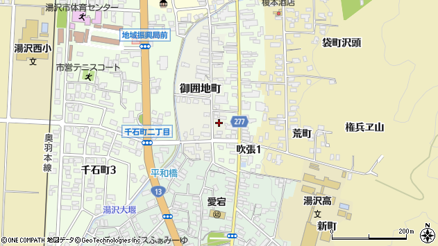 〒012-0856 秋田県湯沢市御囲地町の地図