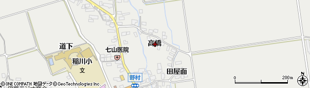秋田県湯沢市川連町高橋周辺の地図