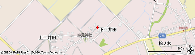 秋田県湯沢市山田（下二井田）周辺の地図