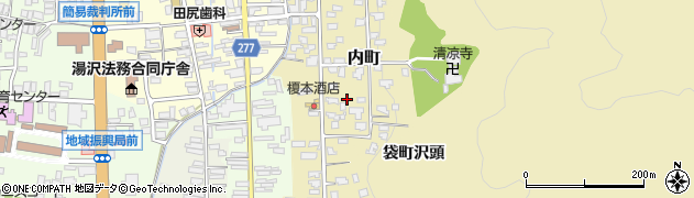 秋田県湯沢市内町6周辺の地図
