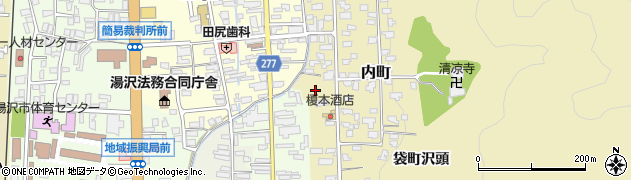 秋田県湯沢市内町5周辺の地図