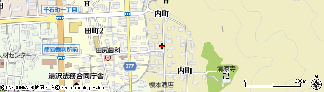 秋田県湯沢市内町107周辺の地図