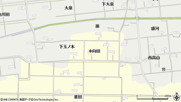 〒023-0096 岩手県奥州市水沢向田の地図