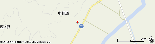秋田県羽後町（雄勝郡）中仙道（蒲田）周辺の地図