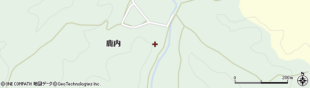 秋田県羽後町（雄勝郡）鹿内（大岩）周辺の地図