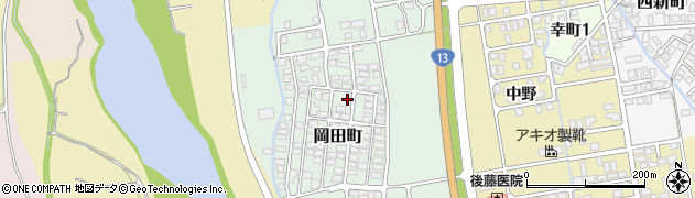 岡田街区公園周辺の地図