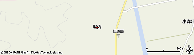 秋田県羽後町（雄勝郡）中仙道（堀内）周辺の地図
