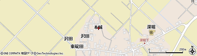 秋田県湯沢市深堀本城周辺の地図
