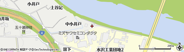 岩手県奥州市水沢佐倉河（中小井戸）周辺の地図