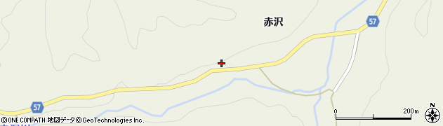 秋田県羽後町（雄勝郡）飯沢（赤沢）周辺の地図