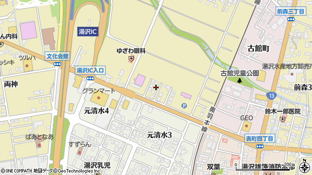 〒012-0031 秋田県湯沢市鶴館の地図