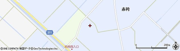 秋田県羽後町（雄勝郡）赤袴（上中野）周辺の地図