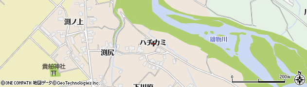 秋田県湯沢市深堀ハチカミ周辺の地図