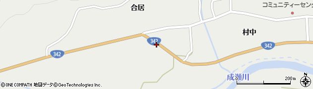 秋田県東成瀬村（雄勝郡）岩井川（下村）周辺の地図