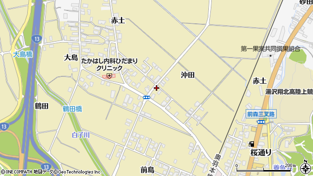 〒012-0023 秋田県湯沢市沖田の地図