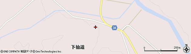 秋田県羽後町（雄勝郡）下仙道（新屋敷）周辺の地図