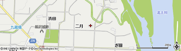 岩手県奥州市水沢佐倉河（二月）周辺の地図