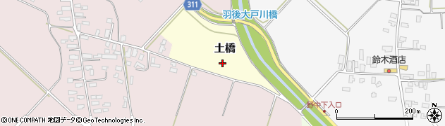 秋田県羽後町（雄勝郡）土橋周辺の地図