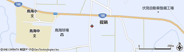 秋田県由利本荘市鳥海町上川内提鍋157周辺の地図