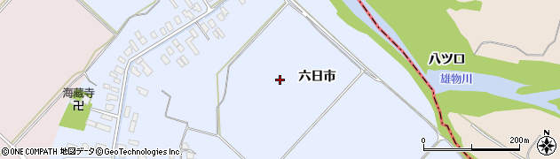 秋田県羽後町（雄勝郡）六日市周辺の地図
