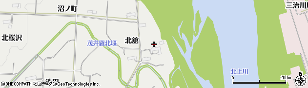 岩手県奥州市水沢佐倉河（北舘）周辺の地図