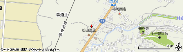 秋田県湯沢市杉沢（森道上）周辺の地図