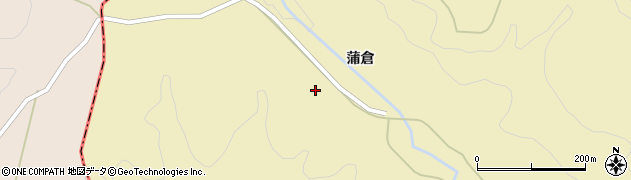 秋田県羽後町（雄勝郡）軽井沢（蒲倉山）周辺の地図