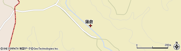 秋田県羽後町（雄勝郡）軽井沢（蒲倉）周辺の地図