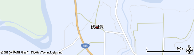 秋田県由利本荘市鳥海町上川内（伏見沢）周辺の地図