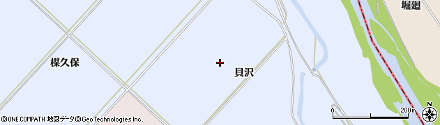 秋田県羽後町（雄勝郡）本貝沢周辺の地図