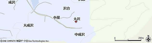 秋田県湯沢市成沢大沢周辺の地図