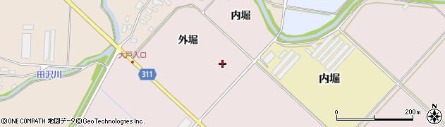 秋田県羽後町（雄勝郡）外堀周辺の地図