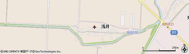 秋田県羽後町（雄勝郡）大戸（浅井）周辺の地図