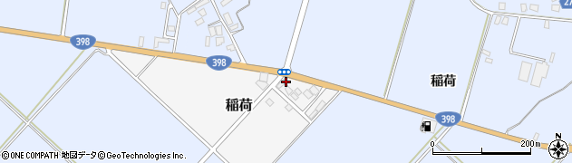 秋田県羽後町（雄勝郡）稲荷周辺の地図