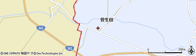 秋田県東成瀬村（雄勝郡）田子内（菅生田）周辺の地図