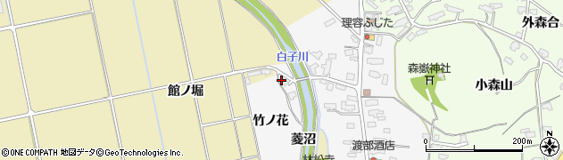 秋田県湯沢市森（竹ノ花）周辺の地図