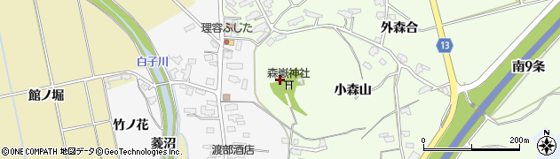 秋田県湯沢市岩崎小森山周辺の地図