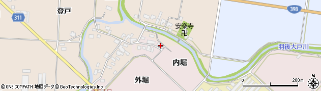秋田県羽後町（雄勝郡）床舞（内堀）周辺の地図