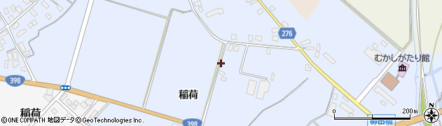 秋田県羽後町（雄勝郡）貝沢（稲荷）周辺の地図