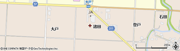 秋田県羽後町（雄勝郡）大戸周辺の地図