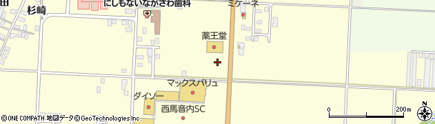 秋田県羽後町（雄勝郡）南西馬音内周辺の地図