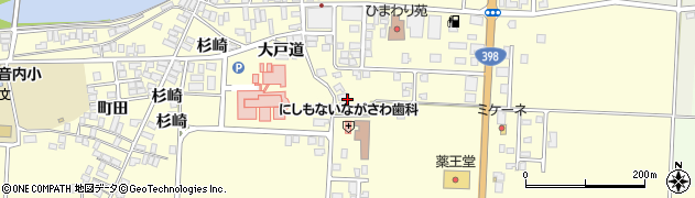 秋田県羽後町（雄勝郡）西馬音内（轟）周辺の地図