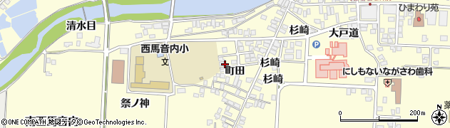 秋田県羽後町（雄勝郡）西馬音内（町田）周辺の地図