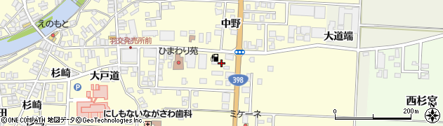 秋田県雄勝郡羽後町西馬音内中野38周辺の地図