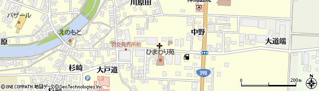 秋田県雄勝郡羽後町西馬音内中野周辺の地図