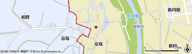 秋田県湯沢市八幡京塚周辺の地図