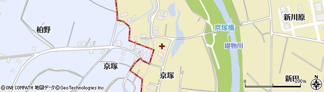 秋田県湯沢市八幡（京塚）周辺の地図